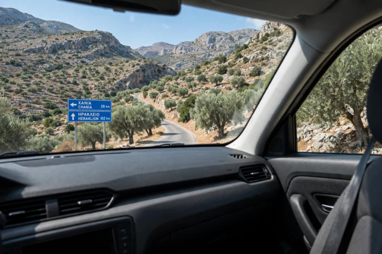 Kastelli Airport to Chania, Rethymno & Agios Nikolaos: Distances
